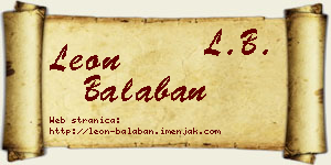 Leon Balaban vizit kartica